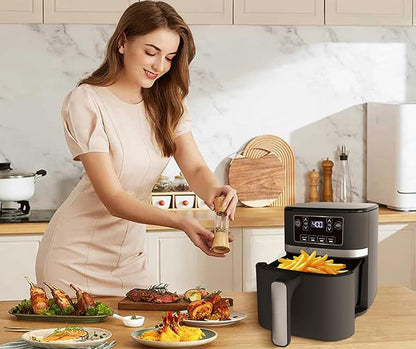 Kitchen Elite 3 Quart Digital Air Fryer Oven Compact Countertop Oil-Free Cooker with PFAS-Free Nonstick Basket, Easy Clean, Black