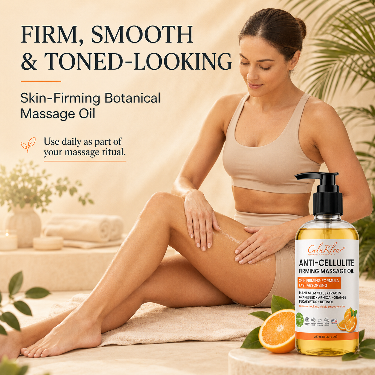 CeluKlear Anti-Cellulite Massage Oil - 8 Fl Oz