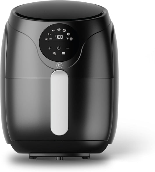 Kitchen Elite 2.5 Quart Compact Air Fryer Oven Small Countertop Oil-Free Cooker with PFAS-Free Nonstick Basket, Easy Clean, Black