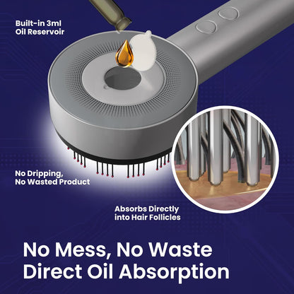 NuFlair Scalp Massage & Oil Applicator Brush – Cordless Tool with Built-In Reservoir – 3 Modes, Rechargeable, Ergonomic Design for Daily Hair Oil Routine