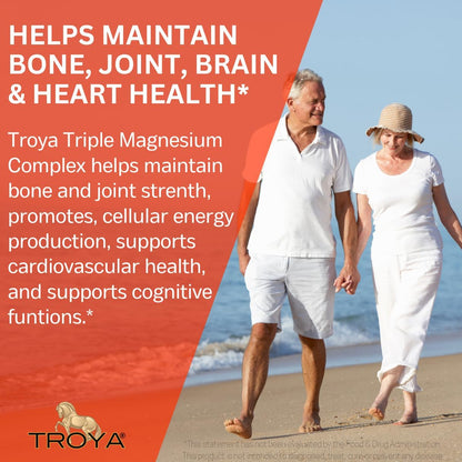 Troya Triple Complex Magnesium – Fast-Acting Magnesium Complex with Glycinate, Citrate & Malate for Relaxation, Sleep & Well-Being – Natural Formula, Non-GMO Capsules (300mg)