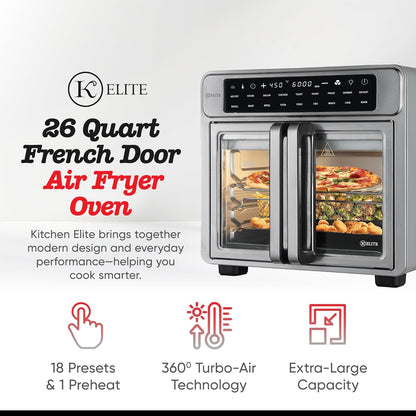 Kitchen Elite 26 Quart French Door Air Fryer Oven