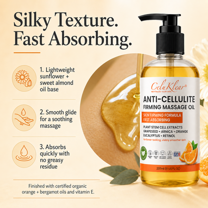 CeluKlear Anti-Cellulite Massage Oil - 8 Fl Oz