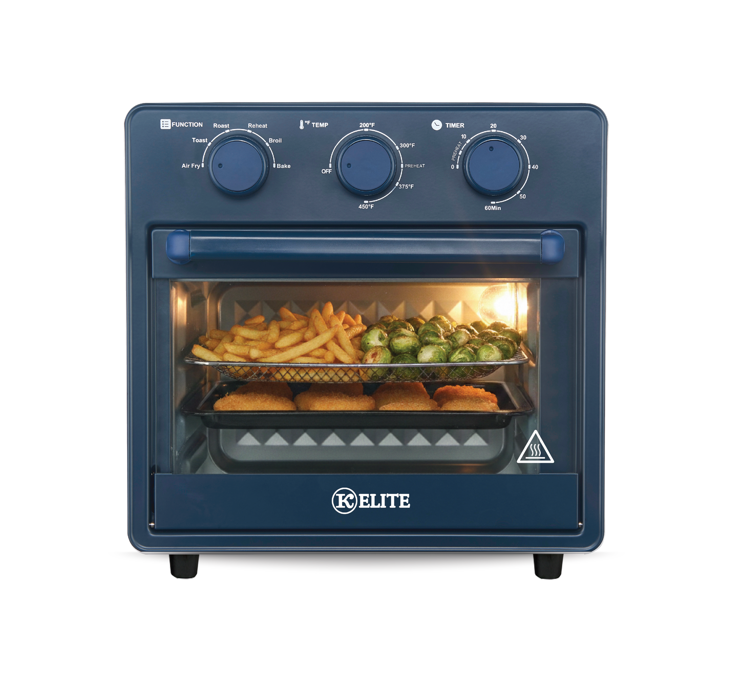 Kitchen Elite 16QT Colorful Air Fryer Oven | 450°F | PFAS-Free | Multi-Level Cooking  PINK, BLUE, White and Orange Spice