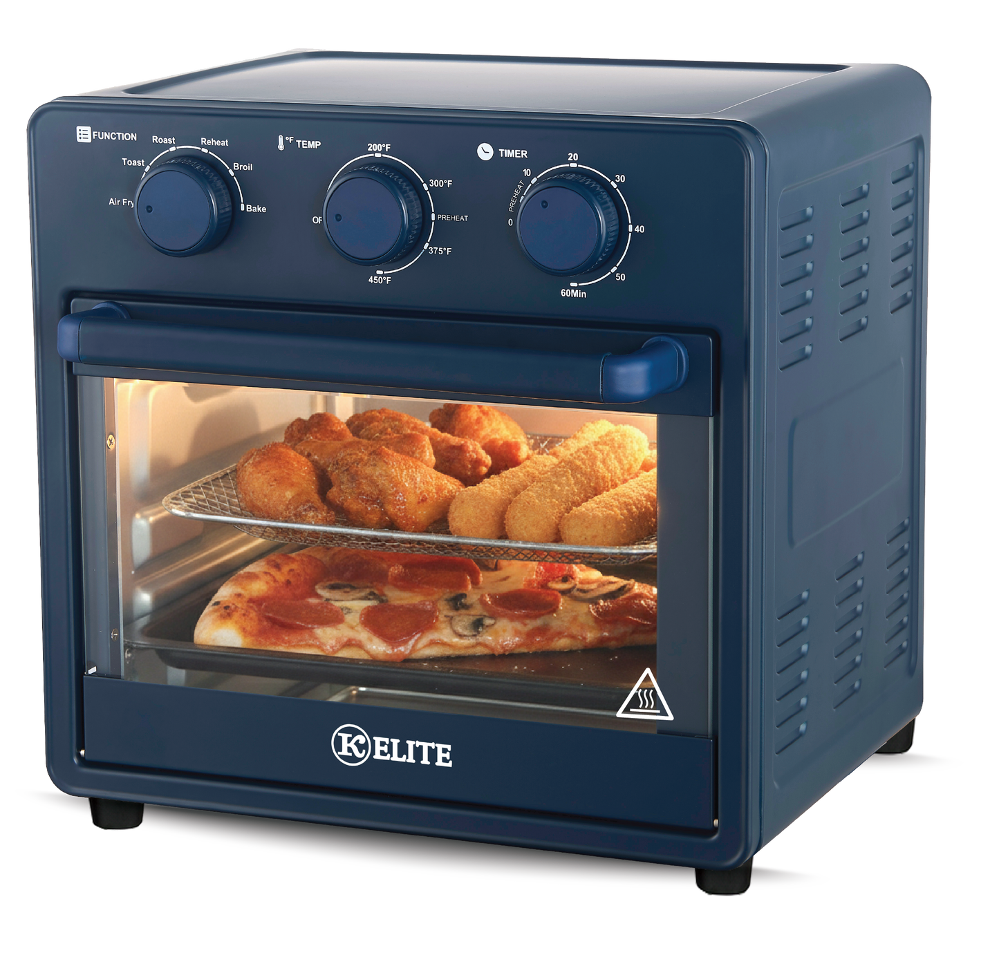 Kitchen Elite 16QT Colorful Air Fryer Oven | 450°F | PFAS-Free | Multi-Level Cooking  PINK, BLUE, White and Orange Spice