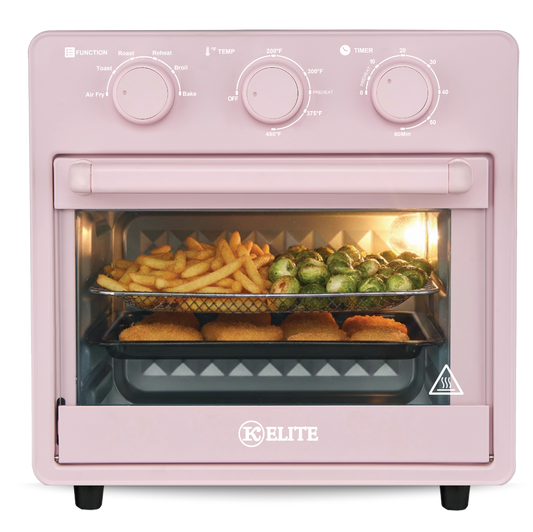 Kitchen Elite 16QT Colorful Air Fryer Oven | 450°F | PFAS-Free | Multi-Level Cooking  PINK, BLUE, White and Orange Spice