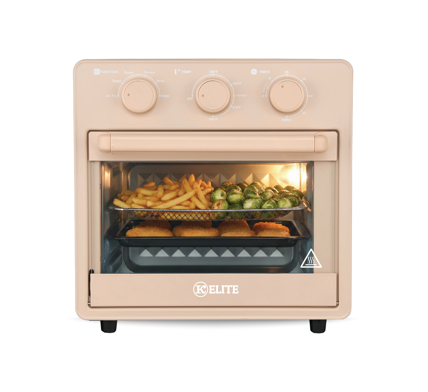 Kitchen Elite 16QT Colorful Air Fryer Oven | 450°F | PFAS-Free | Multi-Level Cooking  PINK, BLUE, White and Orange Spice