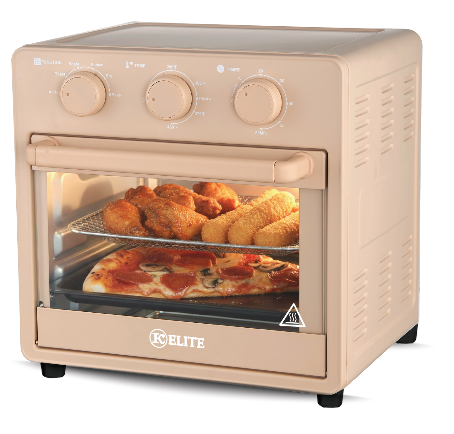 Kitchen Elite 16QT Colorful Air Fryer Oven | 450°F | PFAS-Free | Multi-Level Cooking  PINK, BLUE, White and Orange Spice