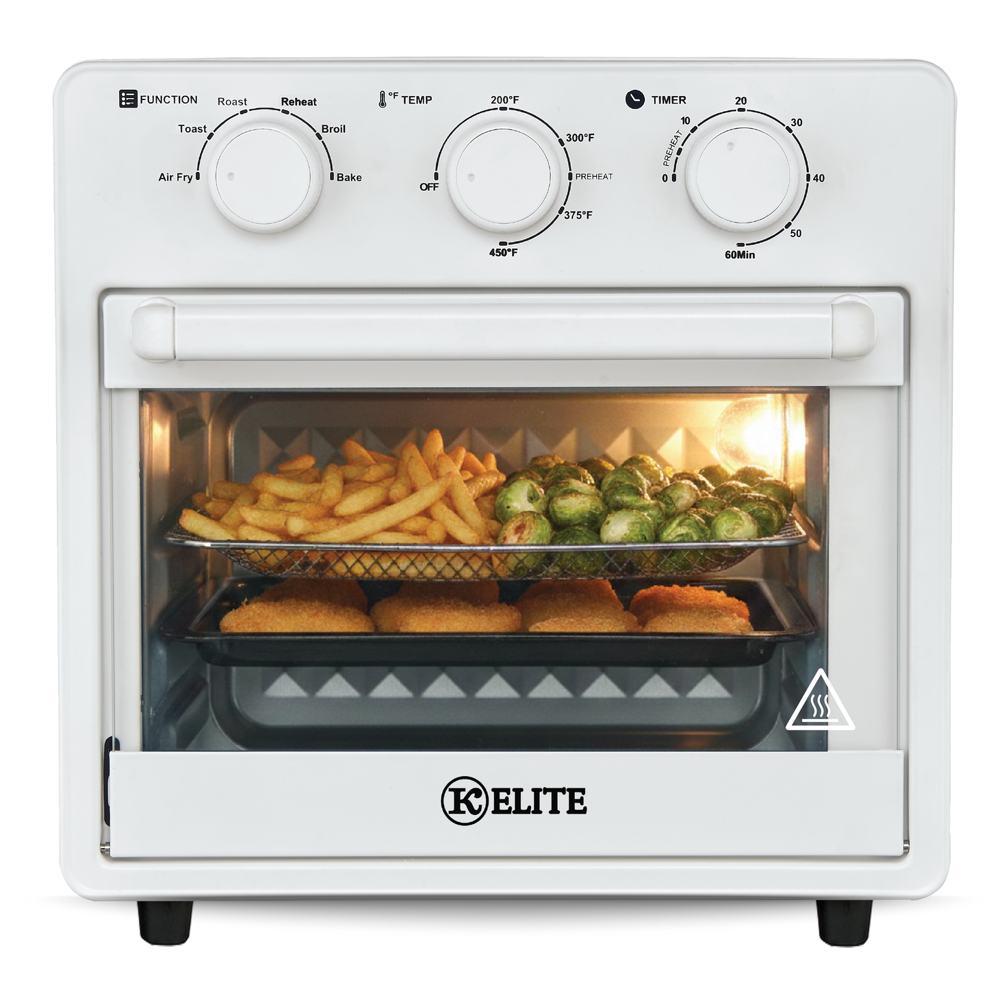 Kitchen Elite 16QT Colorful Air Fryer Oven | 450°F | PFAS-Free | Multi-Level Cooking  PINK, BLUE, White and Orange Spice