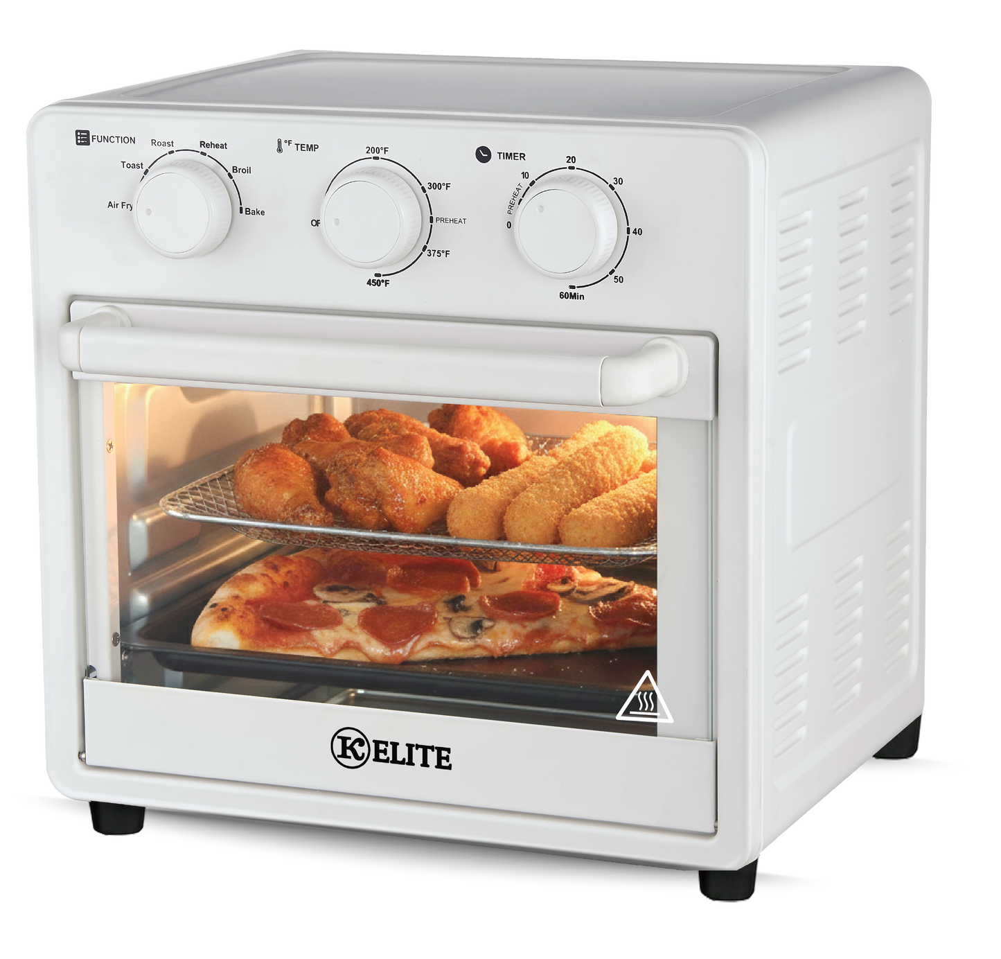 Kitchen Elite 16QT Colorful Air Fryer Oven | 450°F | PFAS-Free | Multi-Level Cooking  PINK, BLUE, White and Orange Spice