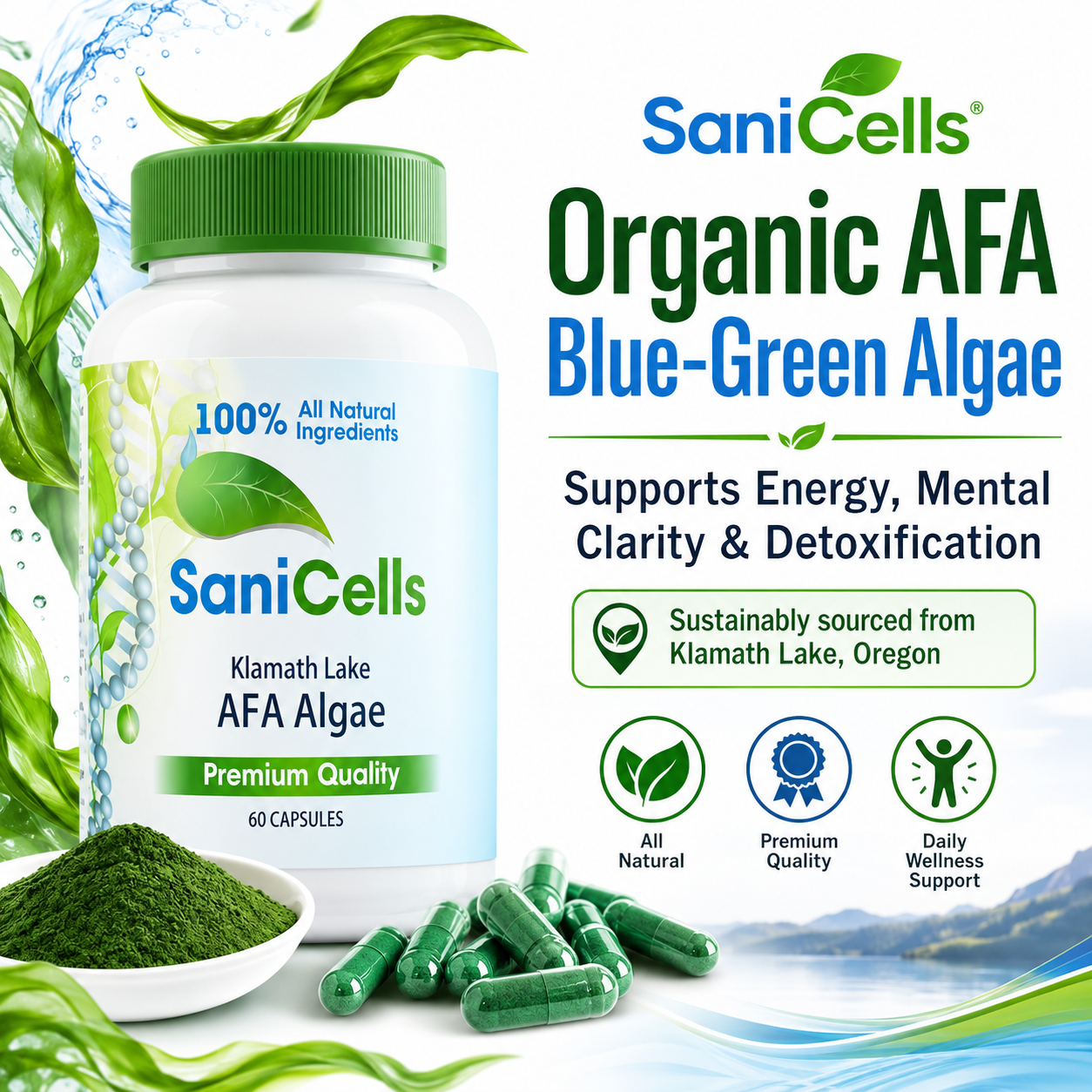 Sani Cells AFA Blue-Green Algae Capsules