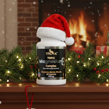 Troya Triple Complex Magnesium – Fast-Acting Magnesium Complex with Glycinate, Citrate & Malate for Relaxation, Sleep & Well-Being – Natural Formula, Non-GMO Capsules (300mg)