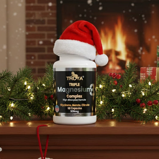 Troya Triple Complex Magnesium – Fast-Acting Magnesium Complex with Glycinate, Citrate & Malate for Relaxation, Sleep & Well-Being – Natural Formula, Non-GMO Capsules (300mg)