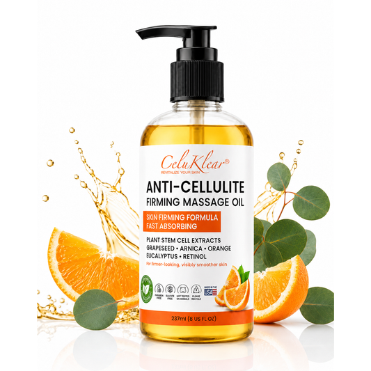CeluKlear Anti Cellulite Massage Oul Nourishing Body – Sweet Almond, Vitamin E & Citrus Botanicals, 8 Fl Oz