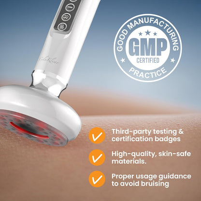 CeluKlear Electric Cupping Therapy Massager CVT 3-in-1 - Vacuum Cupping Therapy Machine for Cellulite, Deep Tissue Massage & Lymphatic Drainage – Adjustable Suction Helps Circulation & Skin