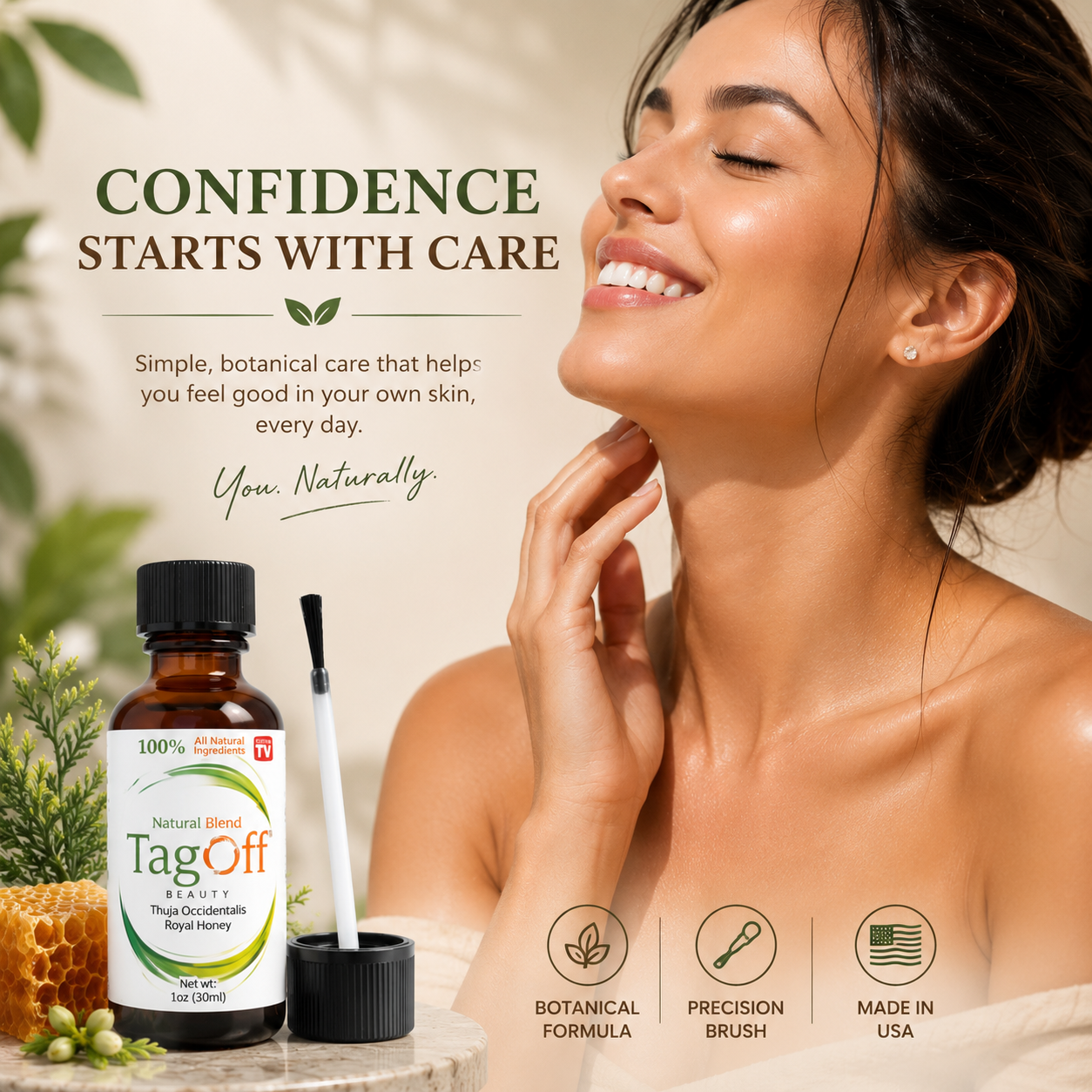 Tag Off Skin Conditioning Oil, Formula with Botanical Extracts for Soft, Healthy-Looking Skin, 1 fl oz