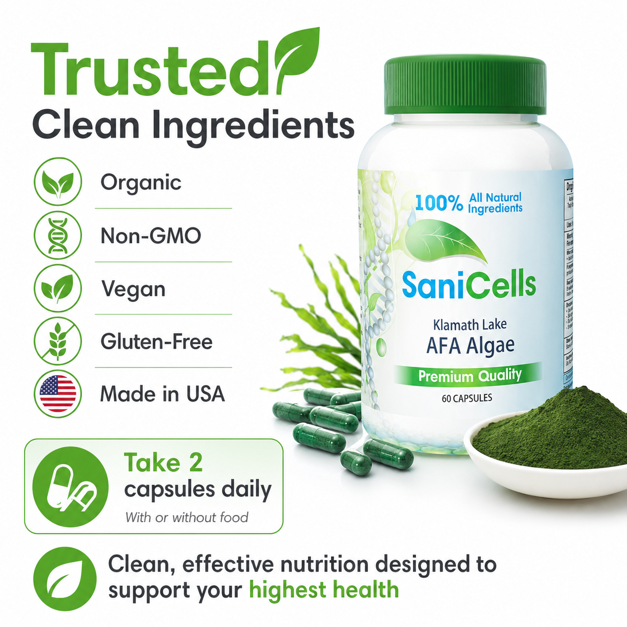 Sani Cells AFA Blue-Green Algae Capsules