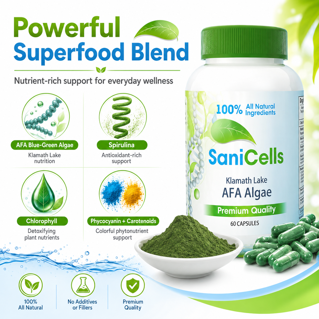 Sani Cells AFA Blue-Green Algae Capsules