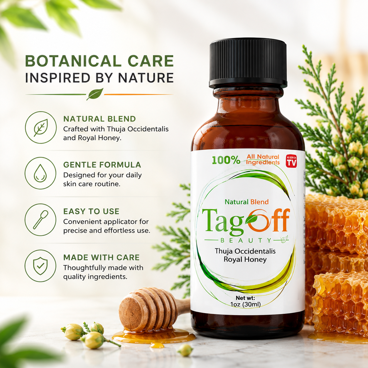 Tag Off Skin Conditioning Oil, Formula with Botanical Extracts for Soft, Healthy-Looking Skin, 1 fl oz
